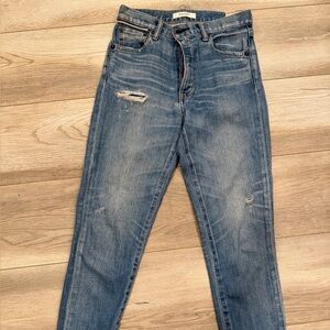 Moussy Vintage High Rise Skinny Jeans in Light Blue Size 26 retail $380
